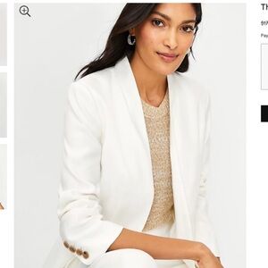 Ann Taylor Cutaway Blazer in Herringbone Linen Blend